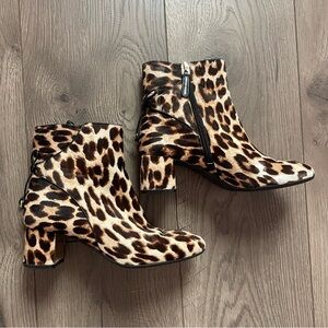 Tory Burch Laila Leopard Print Calf Hair Women’s Size 5 Booties READ